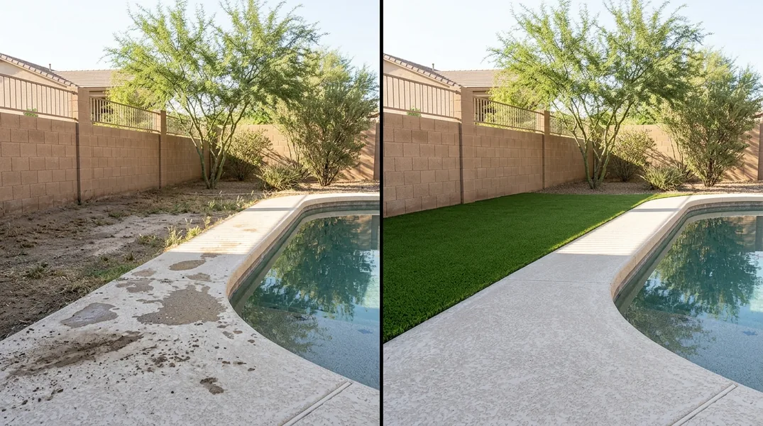 Result artificial grass installation in Surprise - Surprise Turf Installation